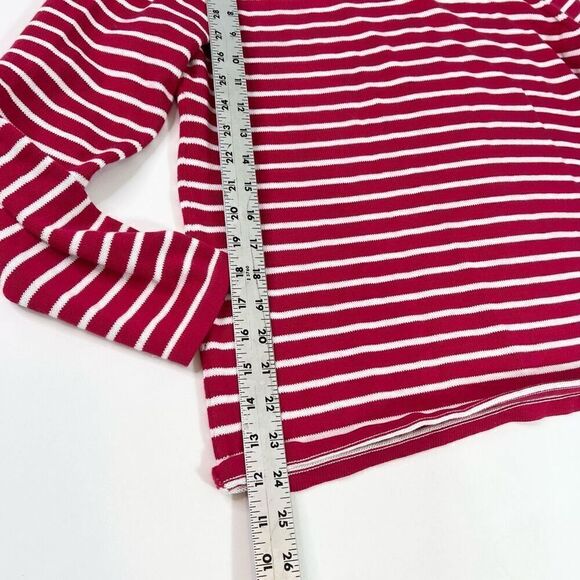 Pura Cashmere Sweater Womens Medium Red White Stripes Knitted Pullover - Picture 3 of 9